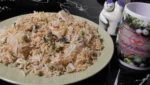 Chicken Biryani with Peas on a Plate